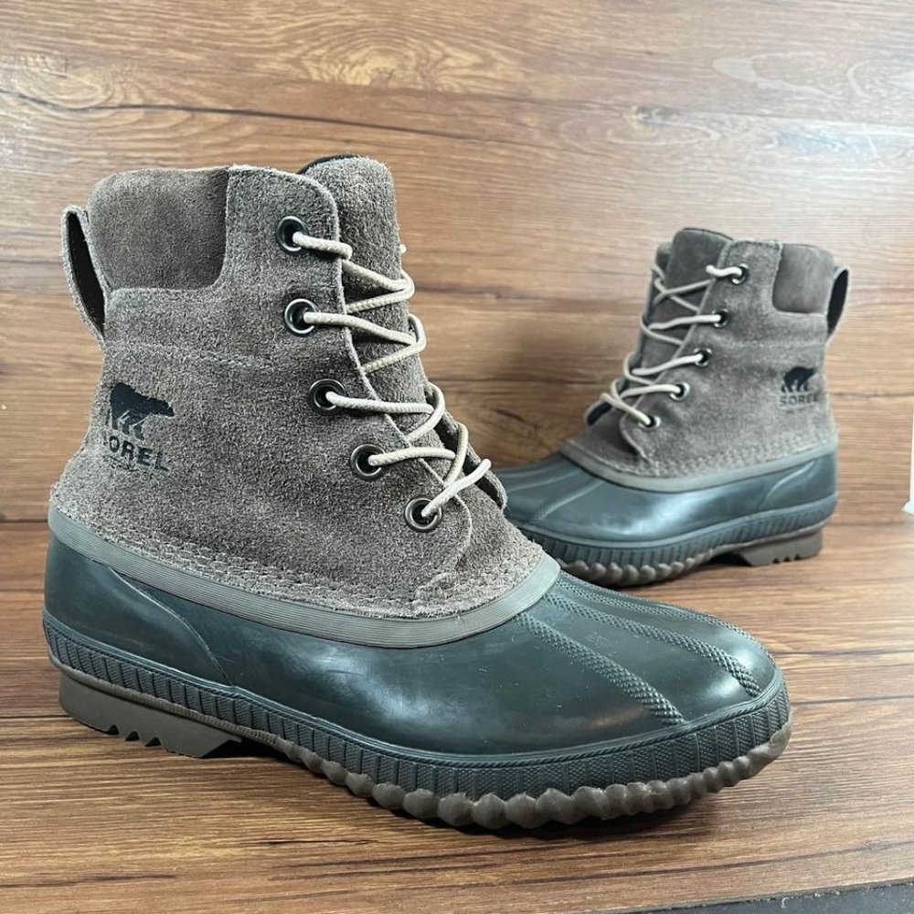 Sorel Cheyanne II Gray Suede Winter Duck Boots Men’s Size 8